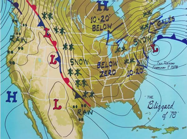 Your Chance to Own the Original 78 Blizzard Map Drawn by Bob Copeland ...