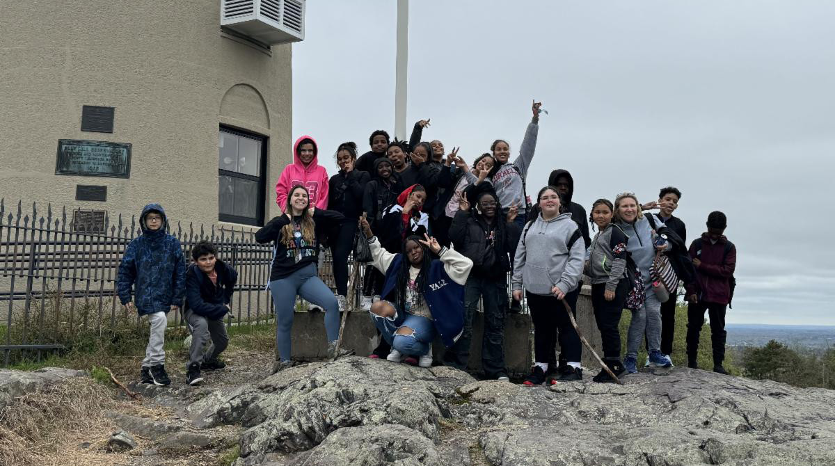 Students exploring Blue Hills during a program at Blue Hill Observatory